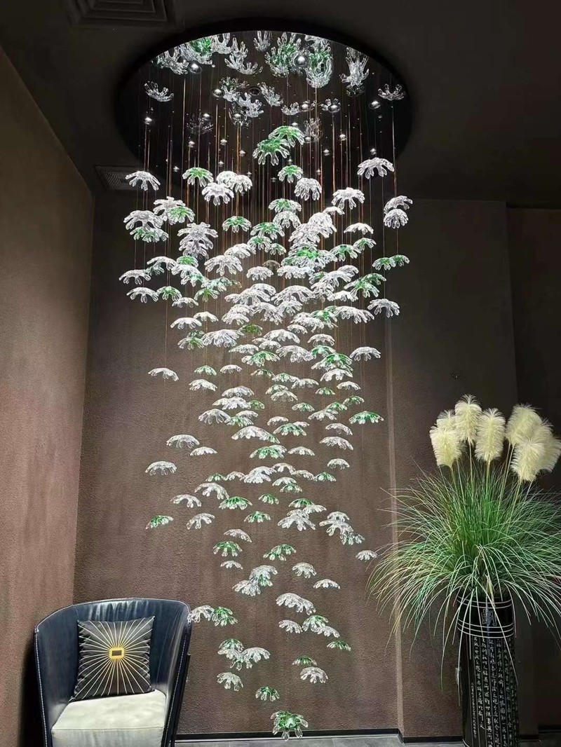 Hình ảnh lắp đặt thực thế đèn thả trang trí DTK02