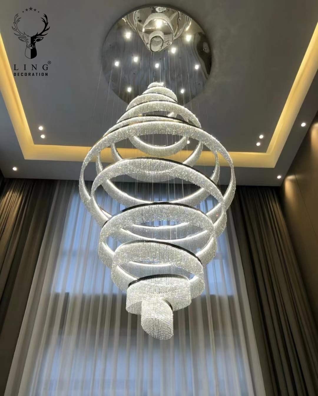 Hình ảnh lắp đặt thực tế đèn thả DTK03 - Hình 2