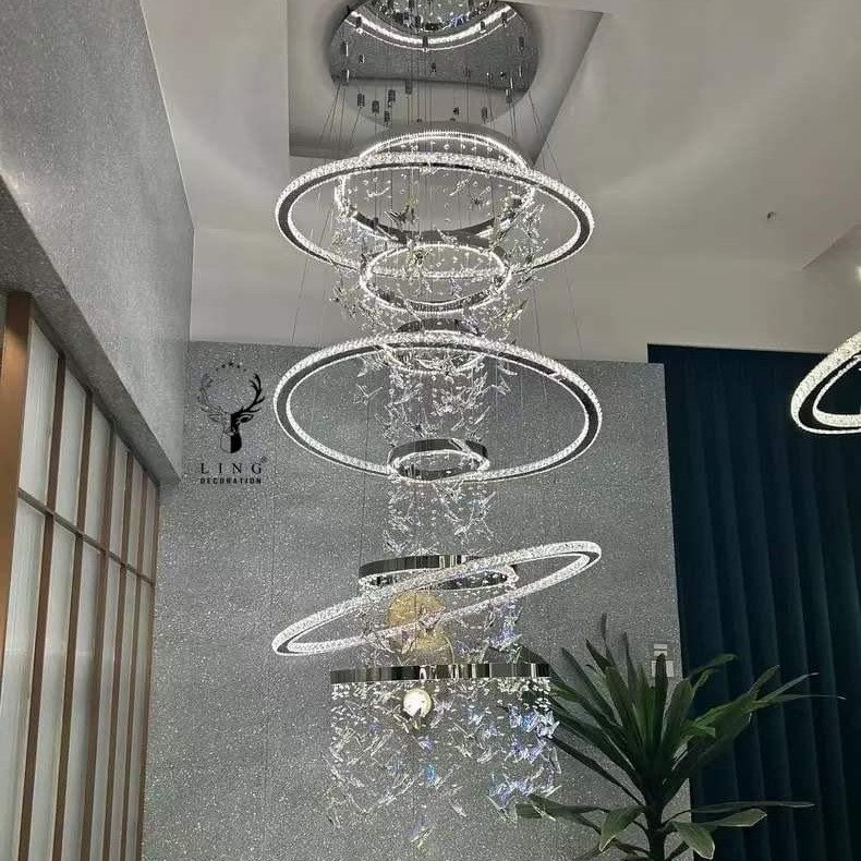 Hình ảnh lắp đặt thực tế của đèn thả pha lê DTK05 - Hình 5