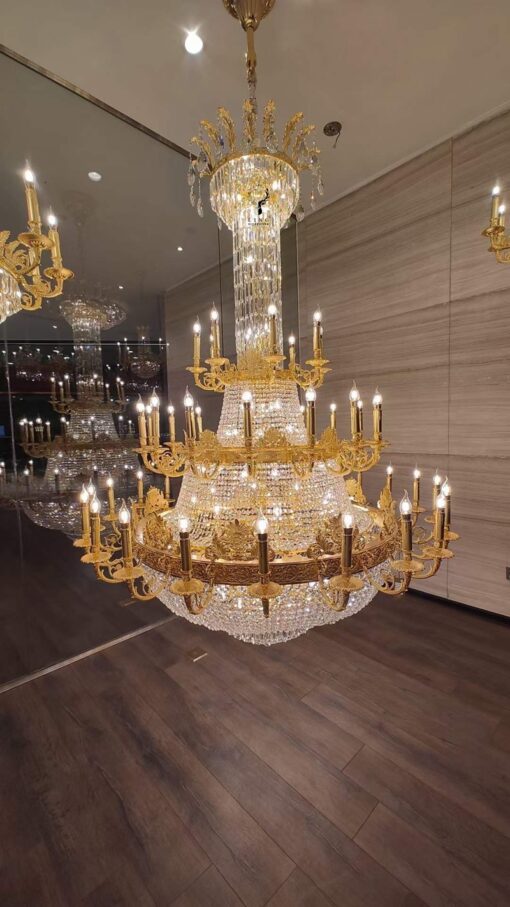 Đèn chùm đồng mạ vàng(DCD17)
