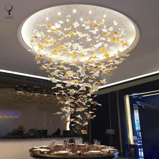 Đèn chùm thiết kế lá phong(DTK45)