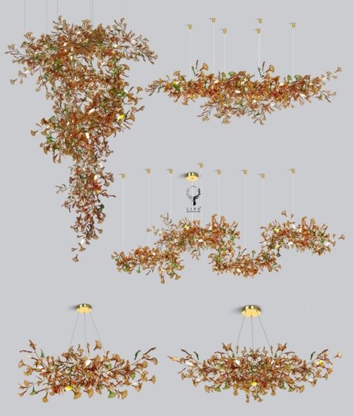 Đèn chùm lá Ginkgo(HD17) - Hình ảnh 9